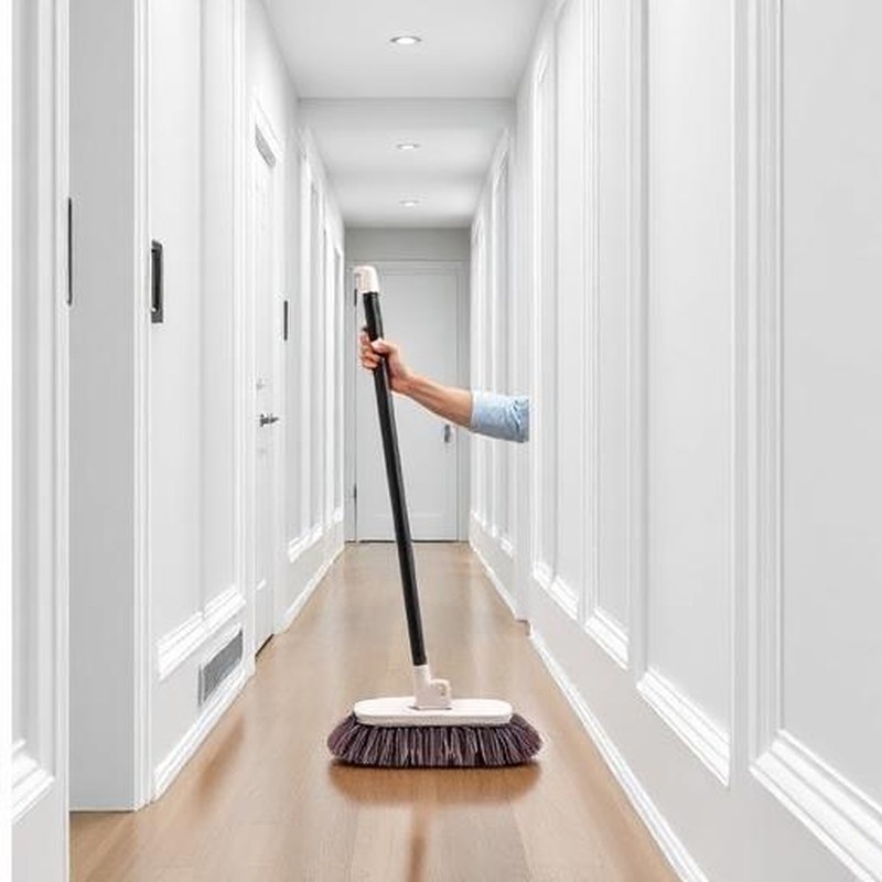 Microfiber Baseboard Dusting Tool with Flex Head - In use