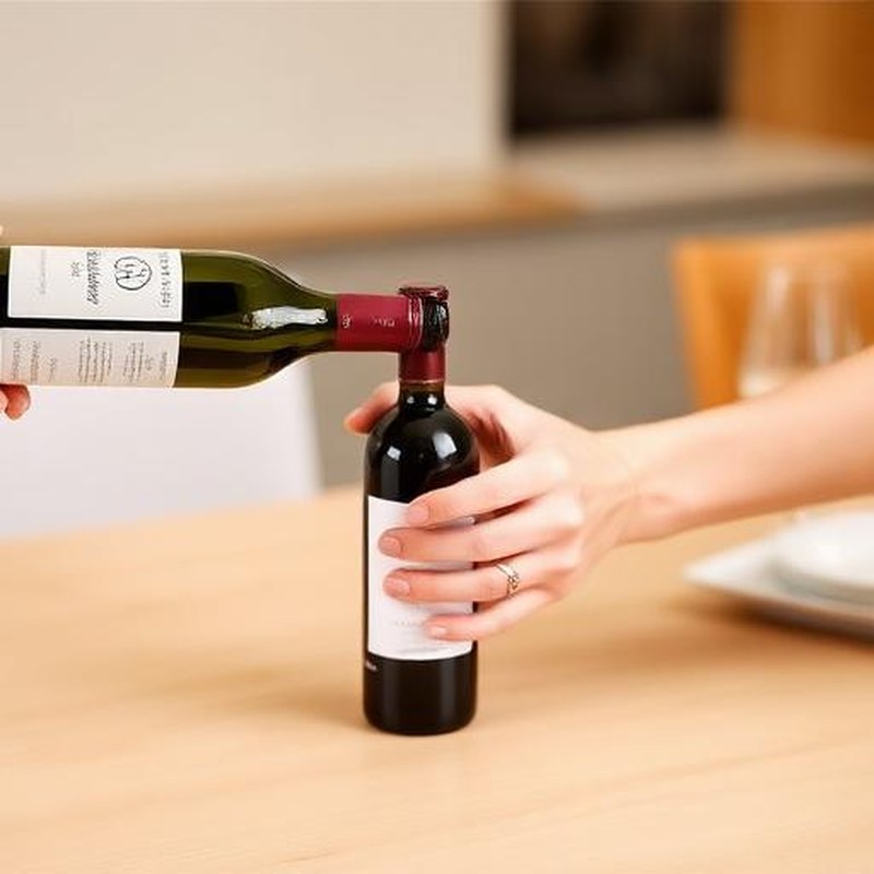 Electric One-Touch Wine Bottle Opener with Foil Cutter - In use
