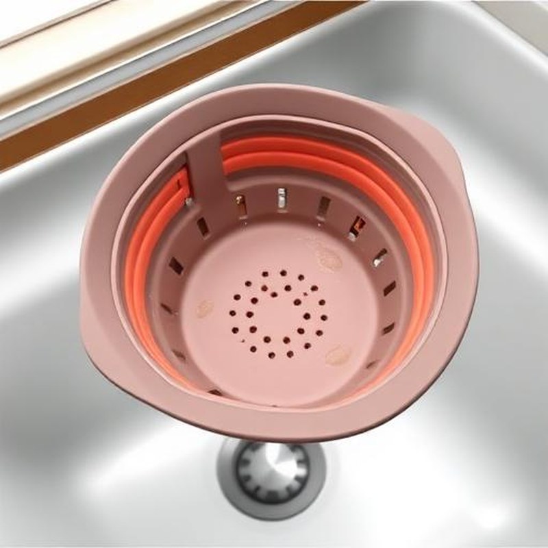 Collapsible Over-the-Sink Colander Basket - Detail view