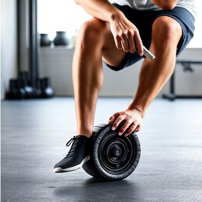 High-Density Foam Muscle Roller with Grid Texture - In use