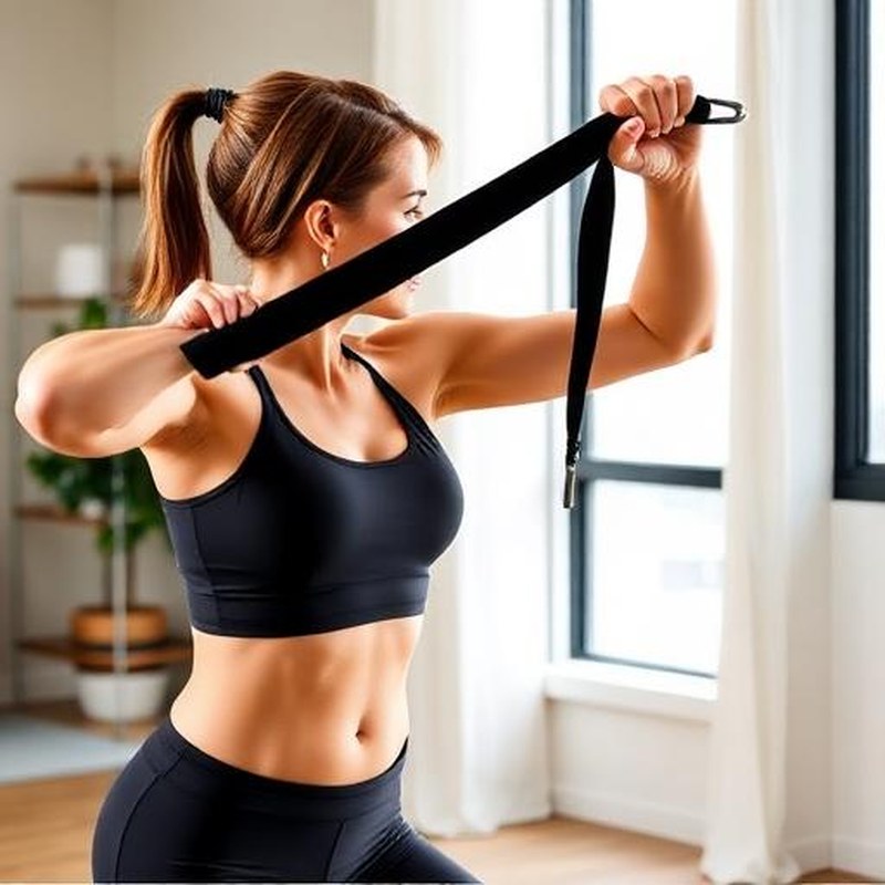Multi-Resistance Loop Bands with Workout Anchor - In use