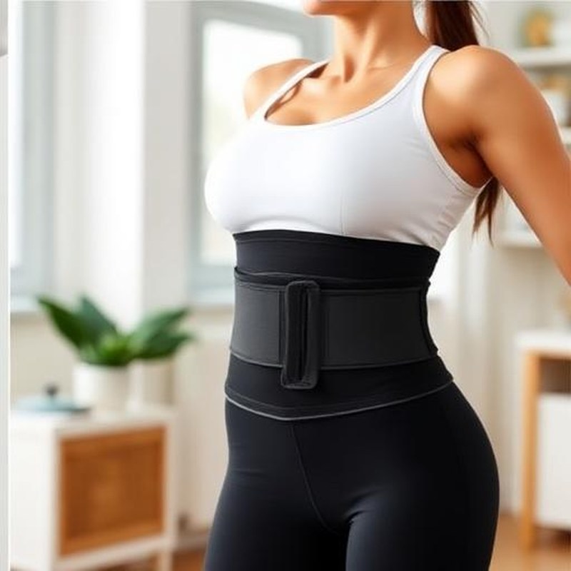 Neoprene Sweat-Enhancing Body Contouring Belt - In use