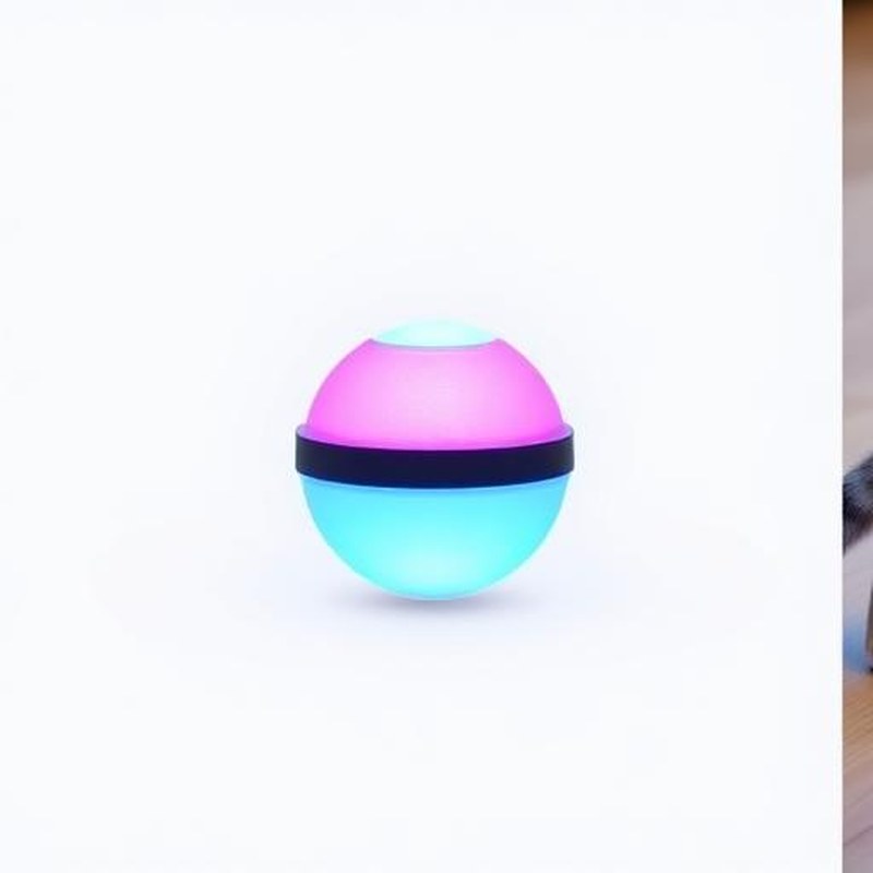 Interactive Smart Rolling Ball Cat Toy with LED - Detail view