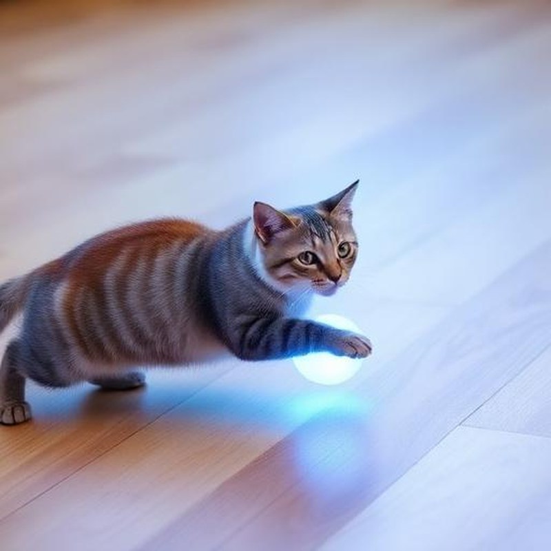 Interactive Smart Rolling Ball Cat Toy with LED - In use