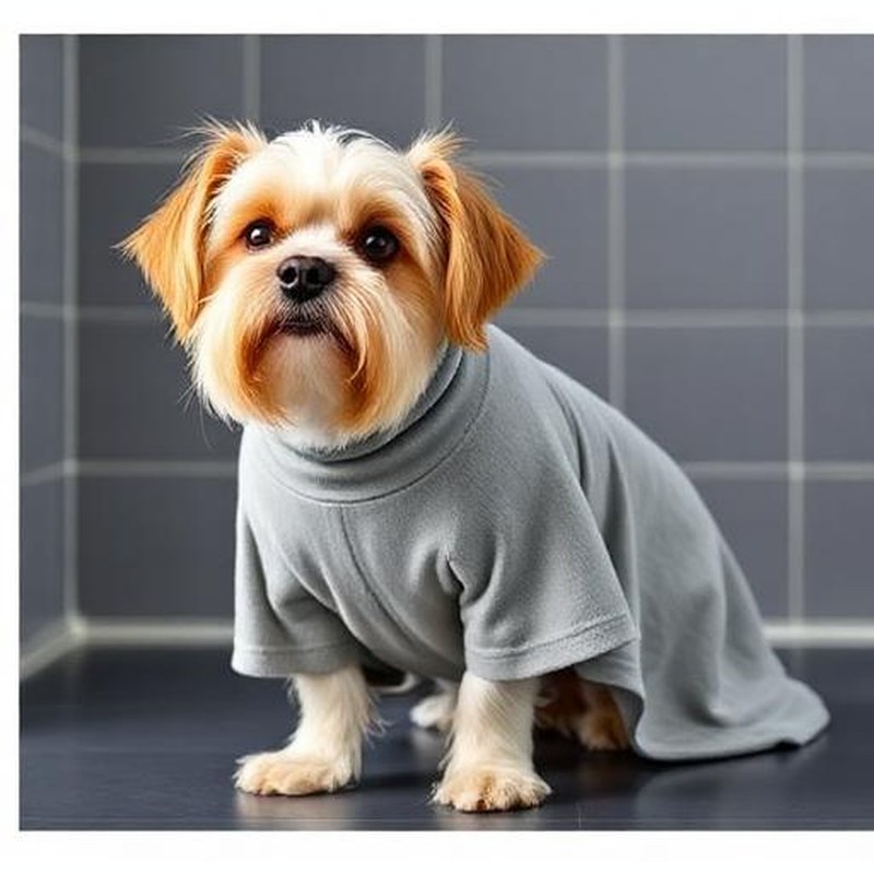 Microfiber Fast-Drying Super Absorbent Pet Bathrobe - In use
