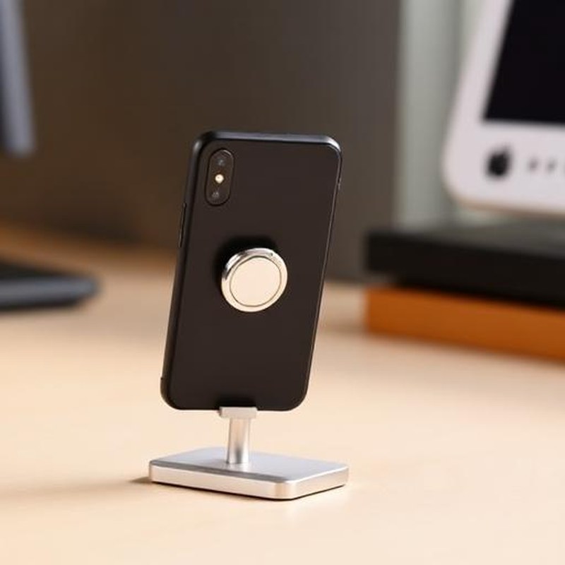 Magnetic Ring Phone Holder & Finger Kickstand - In use