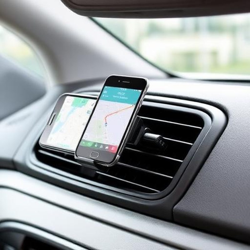 Ultra-Thin Universal Magnetic Car Vent Phone Mount - In use