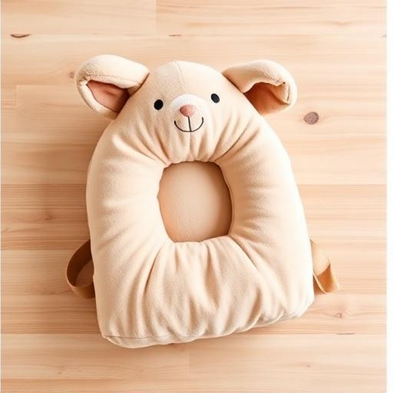 Soft Plush Head Safety Protection Backpack Pillow - Detail view